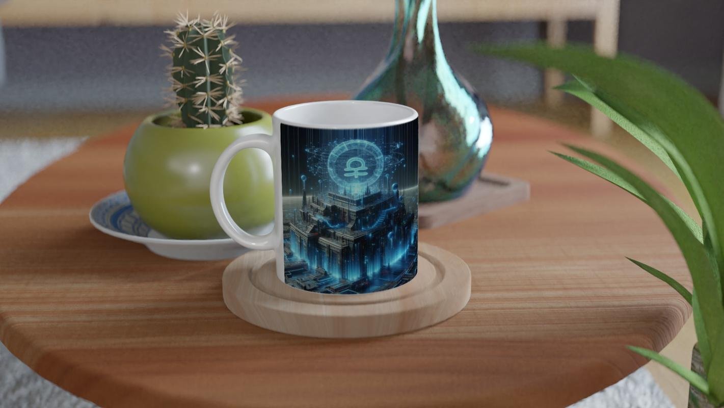 Kova Burcu Baskılı Kahve Kupası - Burçlar Krallığı Şatosu Vs3 - 4