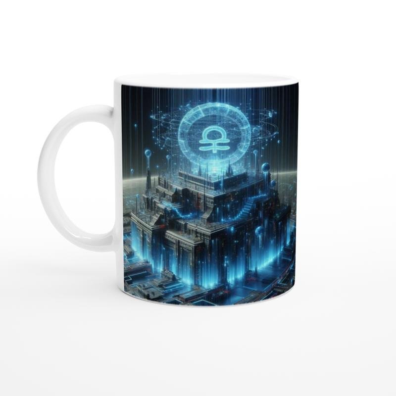 Kova Burcu Baskılı Kahve Kupası - Burçlar Krallığı Şatosu Vs3