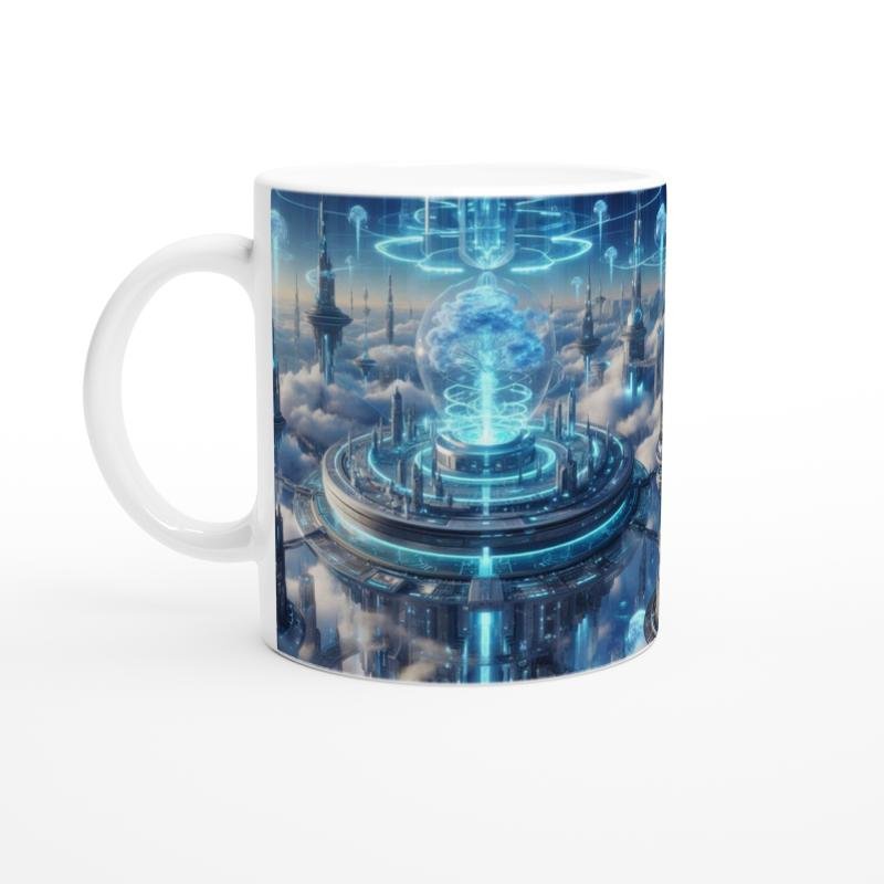 Kova Burcu Baskılı Kahve Kupası - Elementsel Doğa Krallığı Temalı Vs2