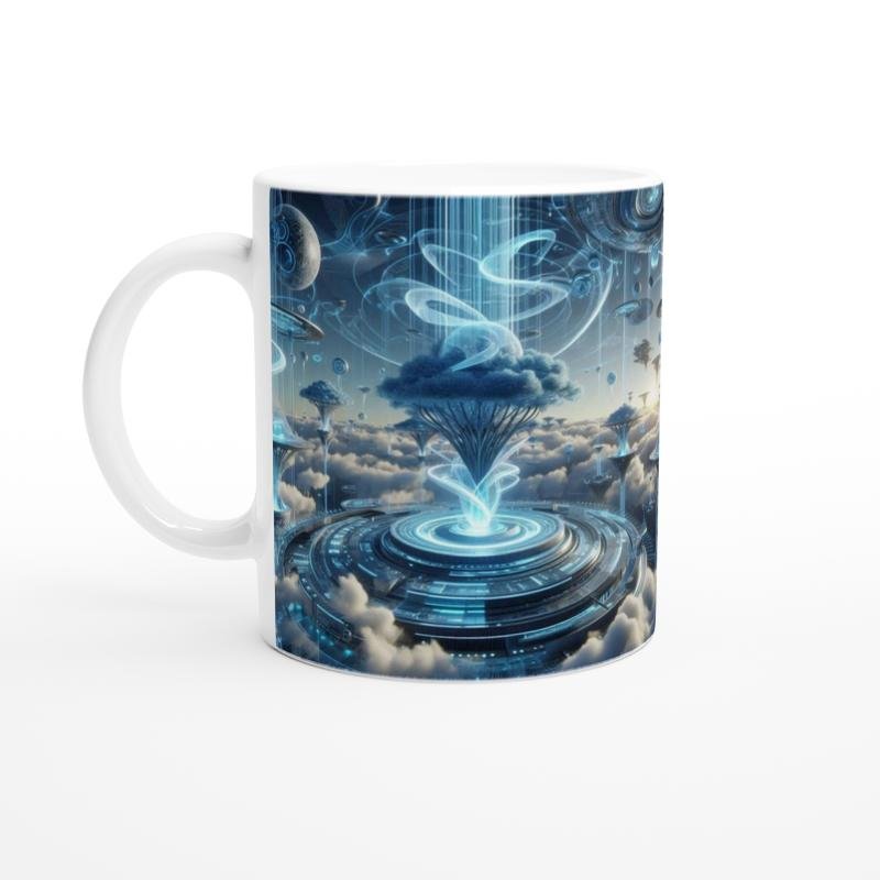 Kova Burcu Baskılı Kahve Kupası - Elementsel Doğa Krallığı Temalı Vs3