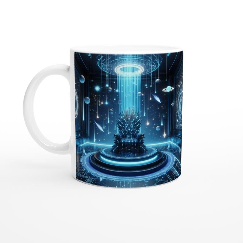 Kova Burcu Baskılı Kahve Kupası - Galaktik Taht Odası Temalı Vs1
