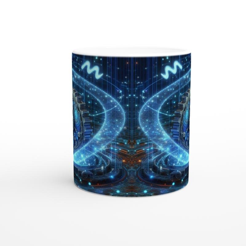 Kova Burcu Baskılı Kahve Kupası - Zamanın Çarkları Astroloji Mekanizması Vs1 - 2