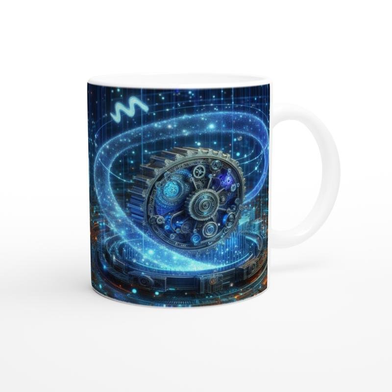 Kova Burcu Baskılı Kahve Kupası - Zamanın Çarkları Astroloji Mekanizması Vs1 - 3