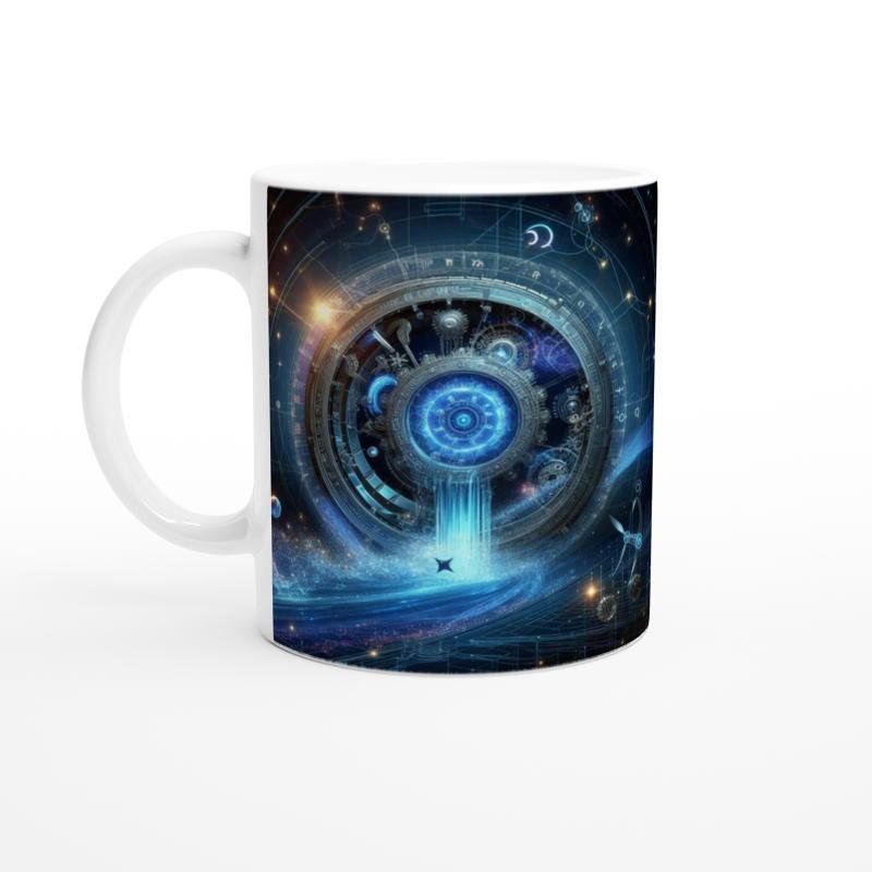 Kova Burcu Baskılı Kahve Kupası - Zamanın Çarkları Astroloji Mekanizması Vs3