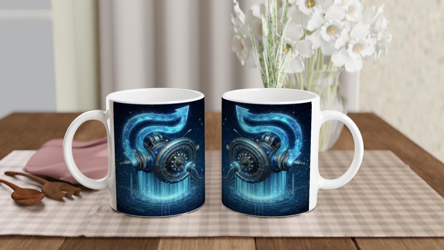 Kova Burcu Baskılı Kahve Kupası - Zamanın Çarkları Astroloji Mekanizması Vs4 - 5