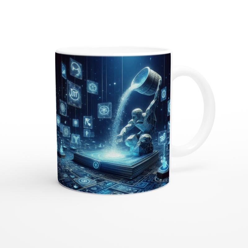 Kova Burcu Baskılı Kahve Kupası - Zodyak Kütüpanesi Vs1 - 3