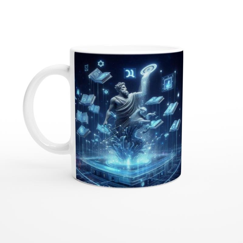 Kova Burcu Baskılı Kahve Kupası - Zodyak Kütüpanesi Vs2