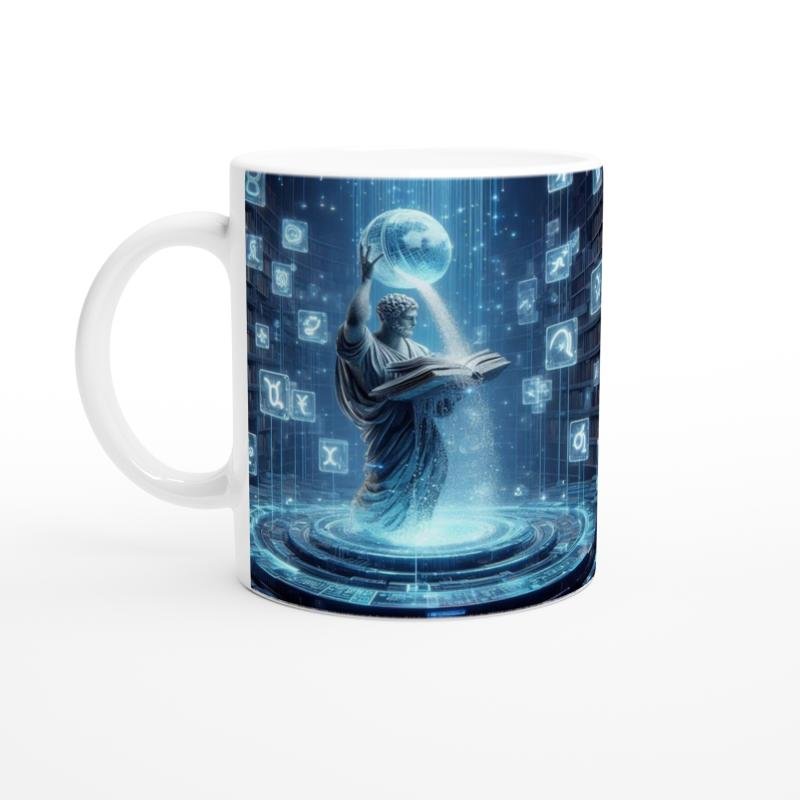 Kova Burcu Baskılı Kahve Kupası - Zodyak Kütüpanesi Vs4