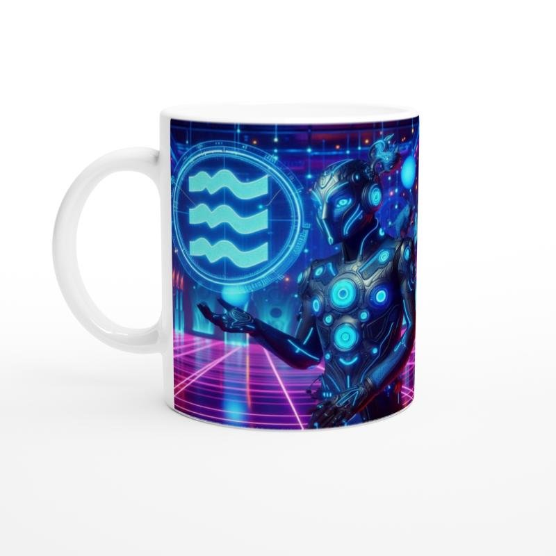 Kova Burcu Baskılı Kahve Kupası - Zodyak Maskeli Balo Vs1