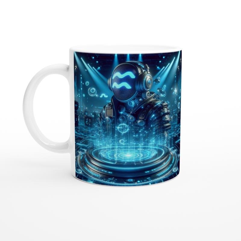 Kova Burcu Baskılı Kahve Kupası - Zodyak Maskeli Balo Vs2