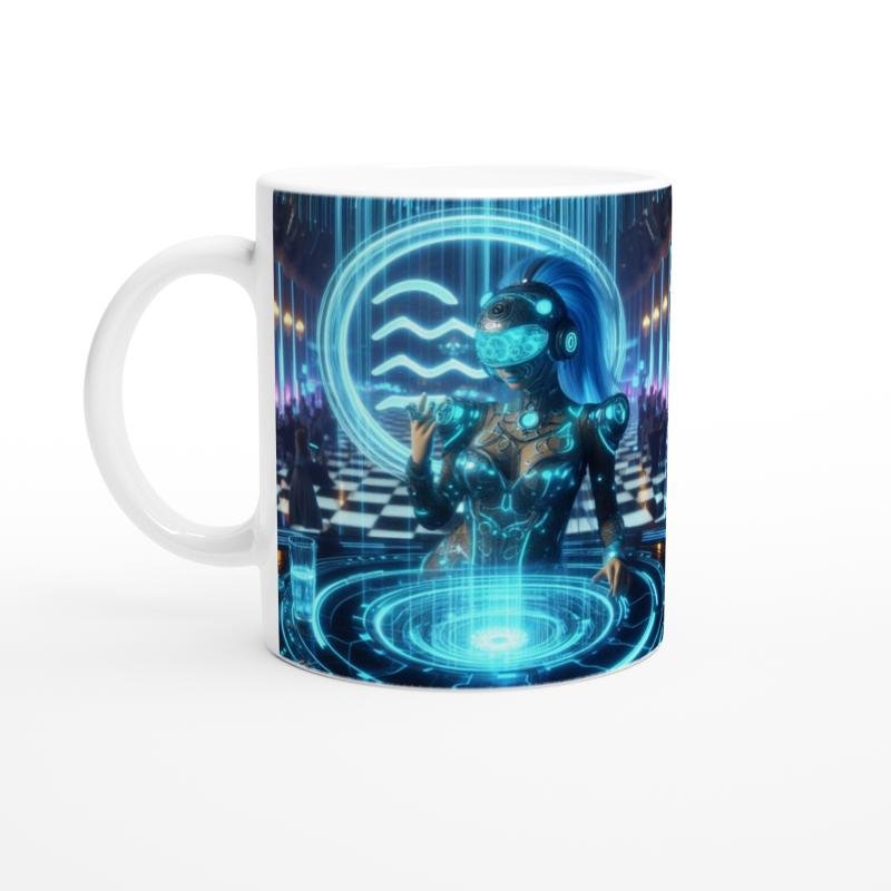 Kova Burcu Baskılı Kahve Kupası - Zodyak Maskeli Balo Vs4