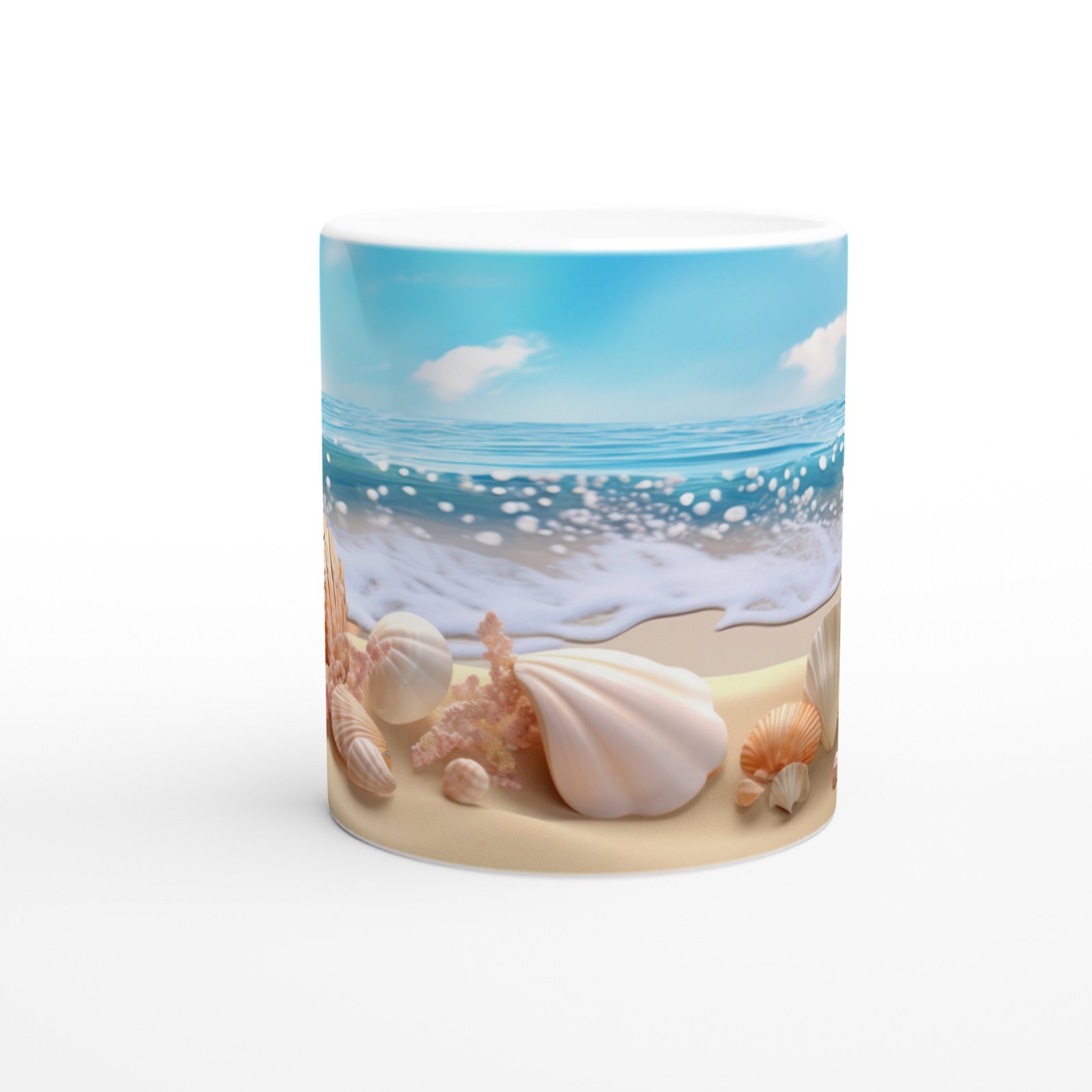 Kumsalda Mercan ve Kabuklar Kupa Bardak