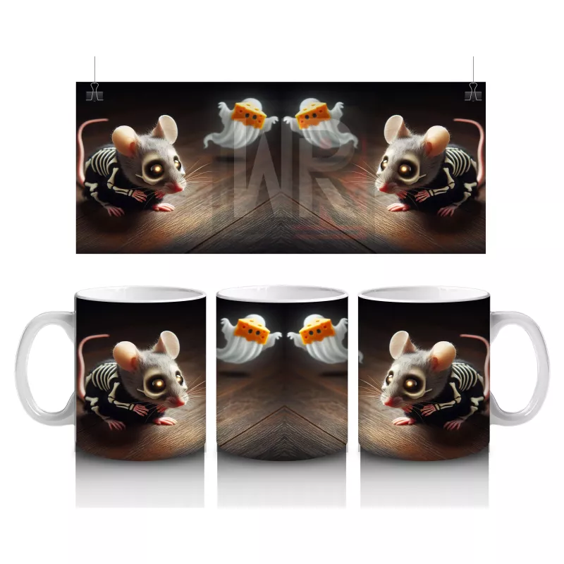 Kuru Kafalı Şamdanlar ve Gotik Mum Işıklarıyla Cadılar Bayramı Baskılı Kupa Bardak