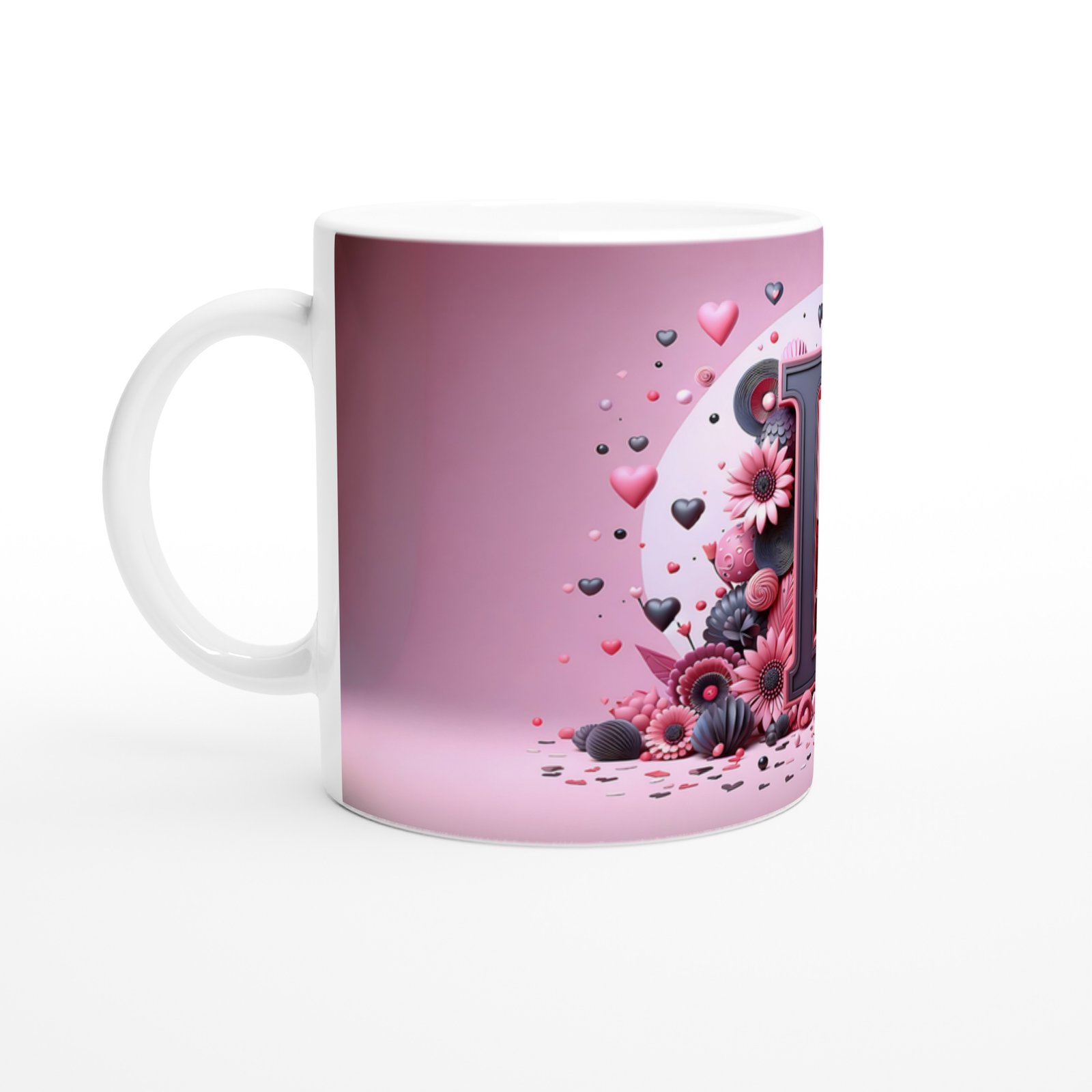 L Harfi Özgün Tasarımlı Harfli Kupa Bardak - 2