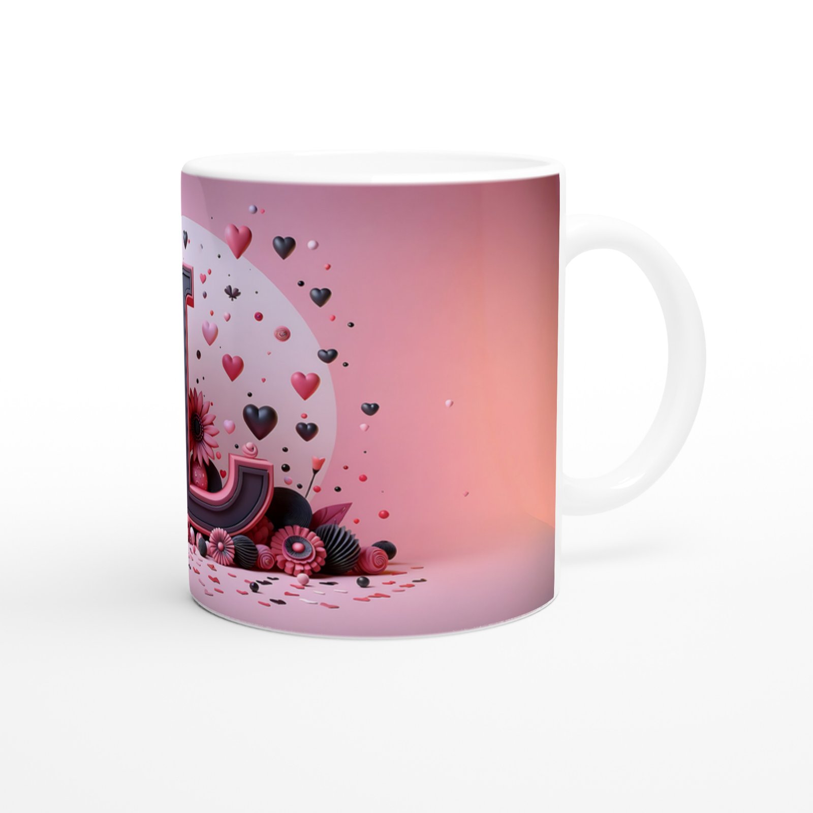 L Harfi Özgün Tasarımlı Harfli Kupa Bardak - 3