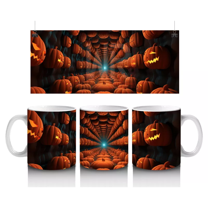 Labirent Gibi Tünelde Gülümseyen Kabaklar – Hediyelik Kahve Kupası