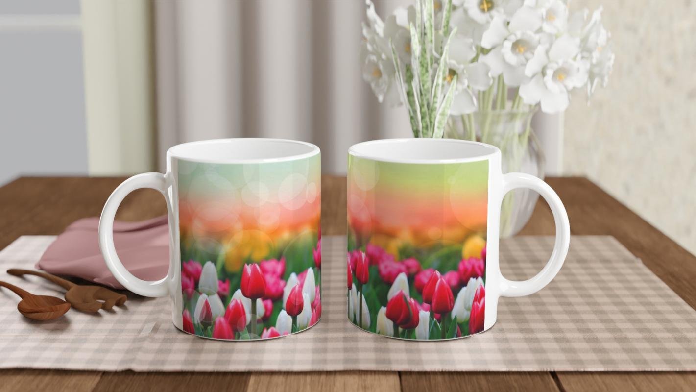 Lale Bahçesi Manzaralı Kupa Bardak - 5