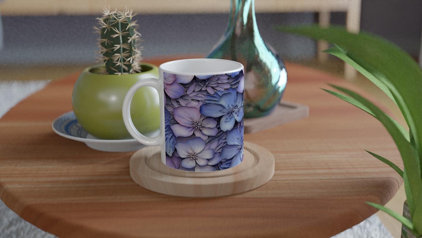 Lavanta Rüyası Çiçek Desenli Kupa - 4