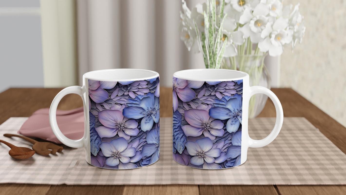 Lavanta Rüyası Çiçek Desenli Kupa - 5