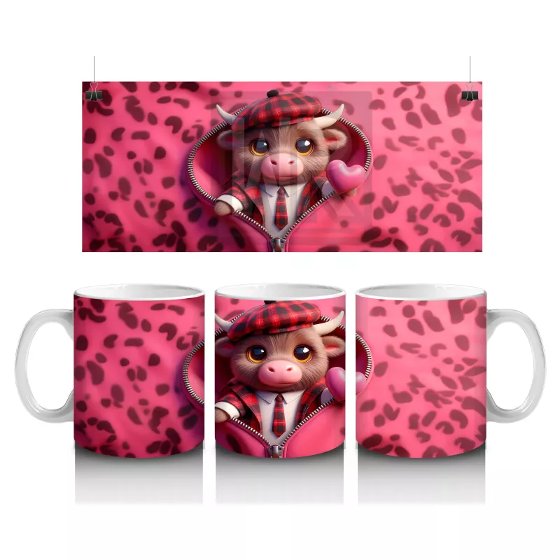 Leopar Desenli Aşık Ayıcık – Baskılı Kahve Kupası