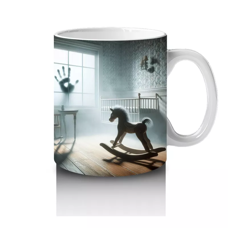 Loş Işıklı Odada Kitap Okuyan Cadı Figürlü Gotik Cadılar Bayramı Baskılı Kupa Bardak - 4