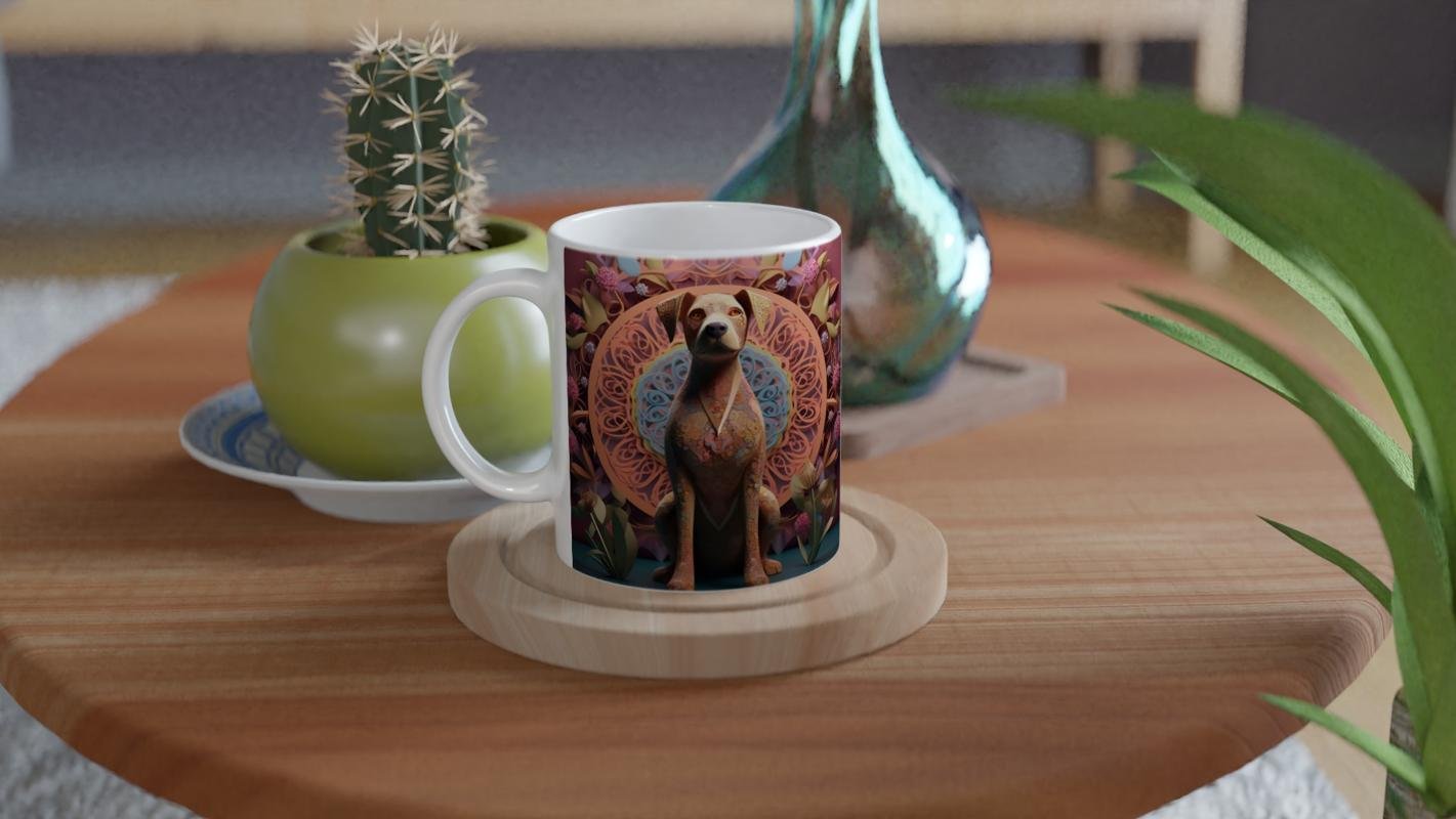 Mandala Köpek Baskılı Kupa Bardak - 4