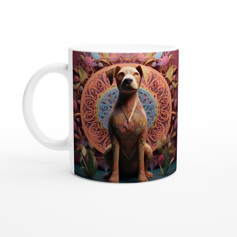 Mandala Köpek Baskılı Kupa Bardak