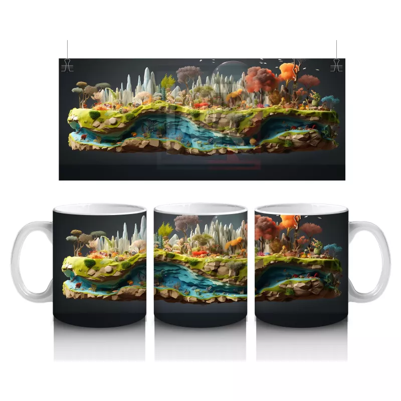 Masalsı Deniz Manzarası ve Mercan Resifi – Baskılı Kahve Kupası