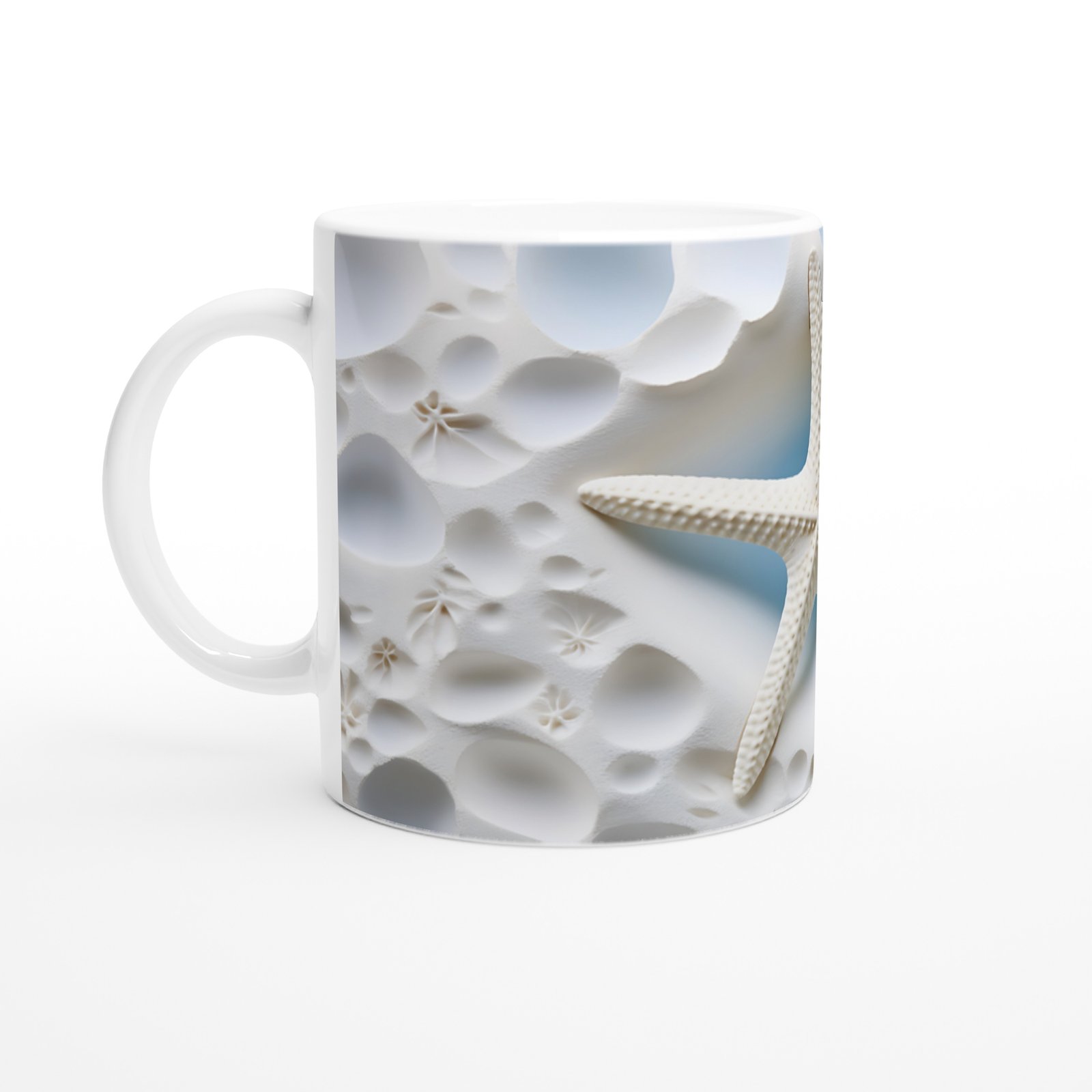 Mavi Gölge Efektli Deniz Yıldızı Su Altı Temalı Kupa Bardak - 2