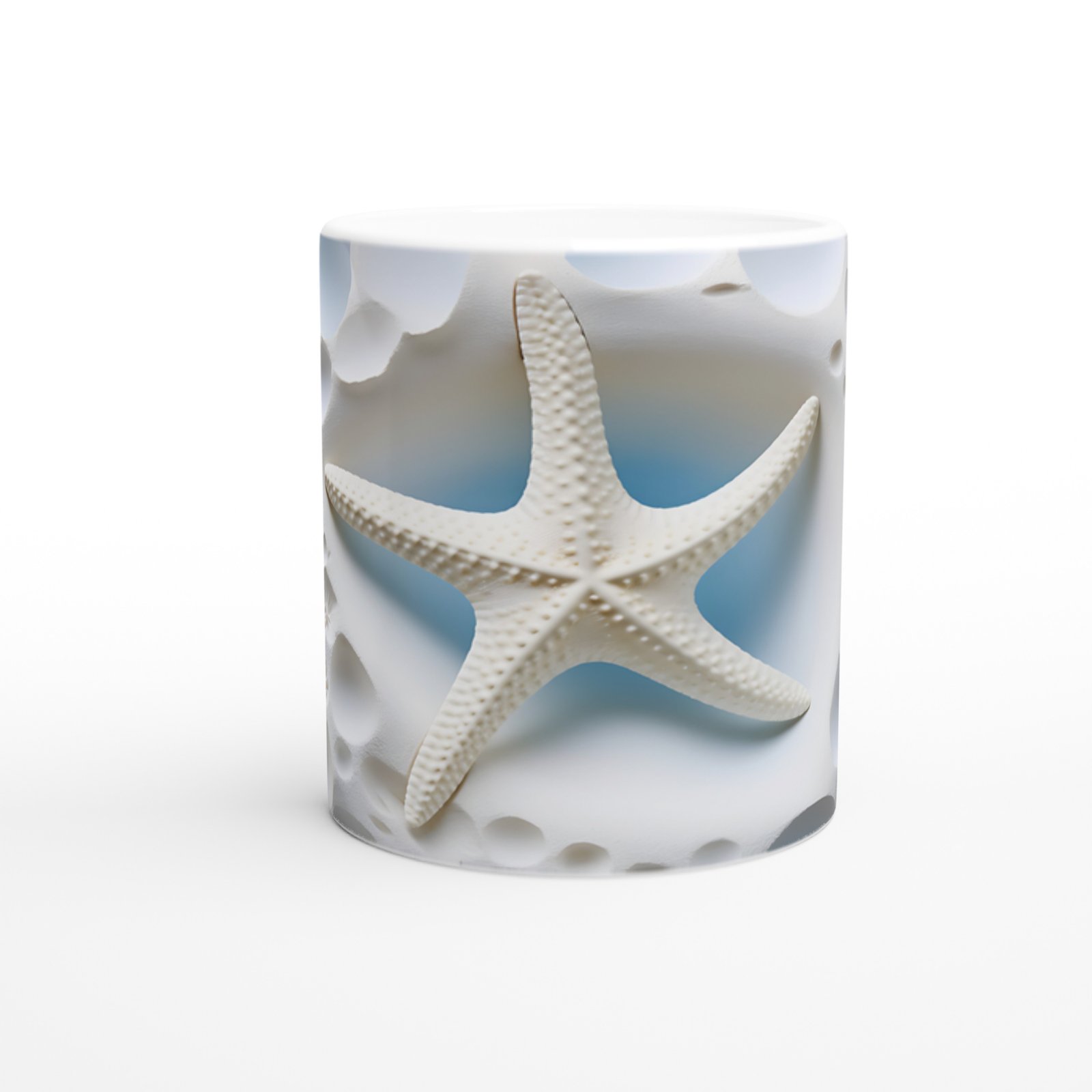 Mavi Gölge Efektli Deniz Yıldızı Su Altı Temalı Kupa Bardak