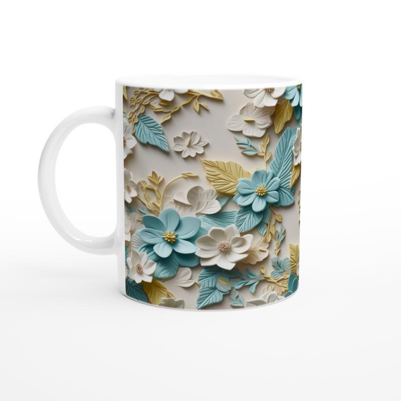 Mavi Yaprak Bahçesi Kupa Bardak