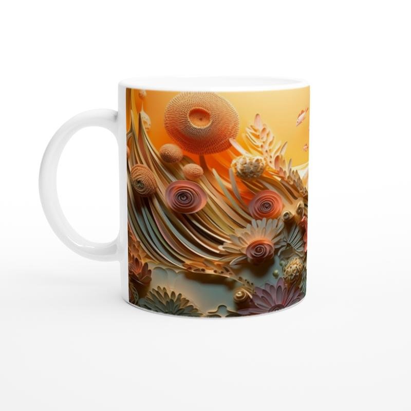 Mercan Bahçesi ve Altın Balıklar Kupa Bardak - 2