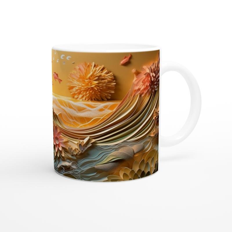 Mercan Bahçesi ve Altın Balıklar Kupa Bardak - 3