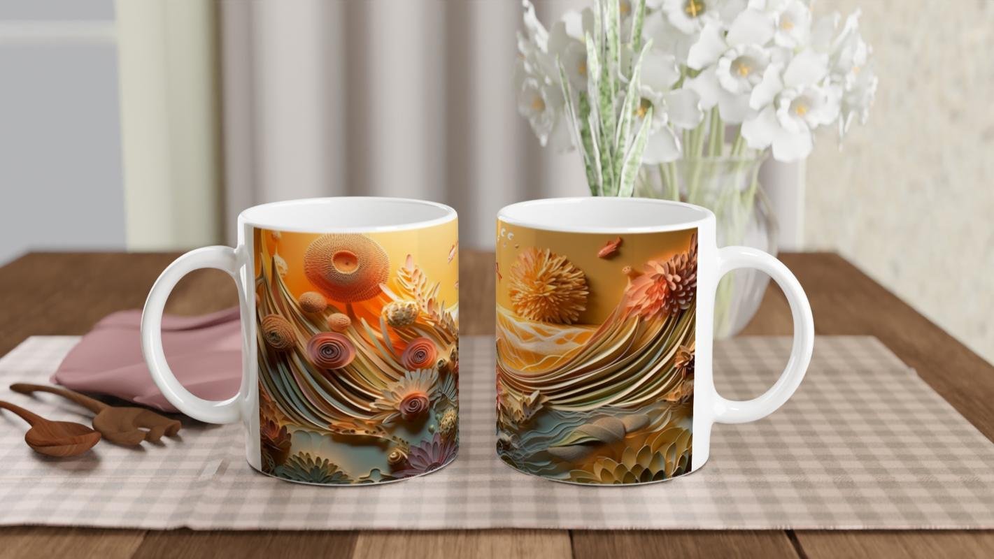 Mercan Bahçesi ve Altın Balıklar Kupa Bardak - 5