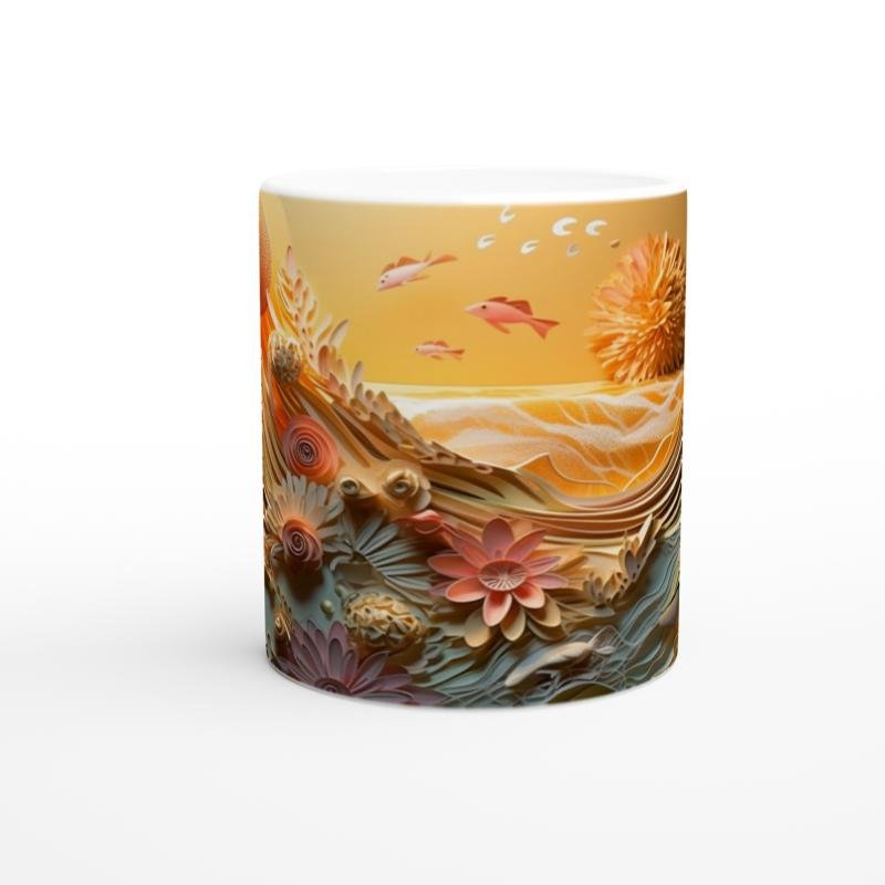 Mercan Bahçesi ve Altın Balıklar Kupa Bardak