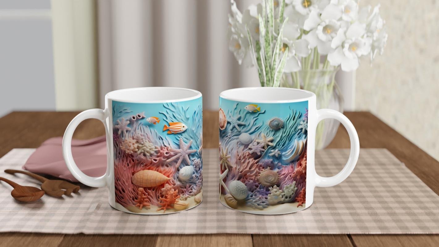 Mercan Bahçesi ve Tropik Balıklar Kupa Bardak - 5