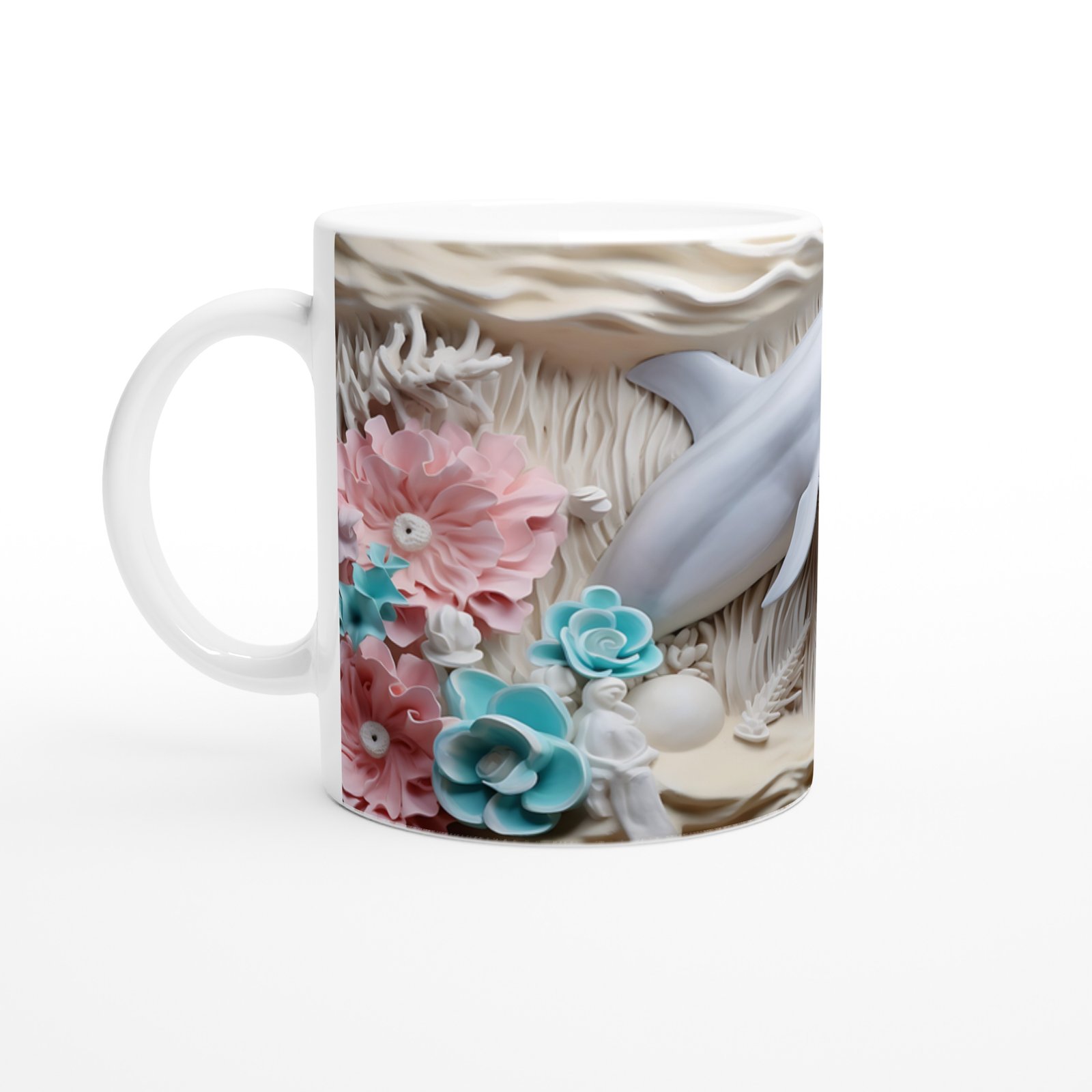 Mercan Bahçesi Yunus ve Çiçekler Kupa Bardak - 2