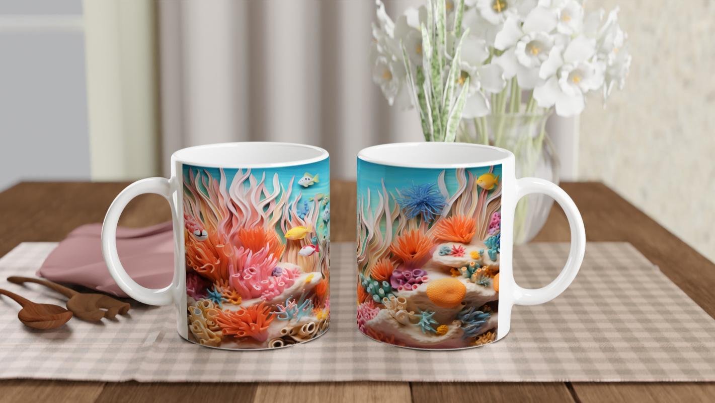 Mercan Dalgaları Arasında Balıklar Kupa Bardak - 5