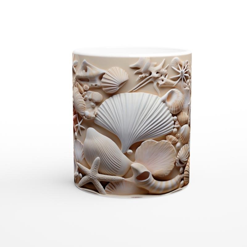 Mercan ve Deniz Yıldızı Motifli Su Altı Temalı Kupa Bardak