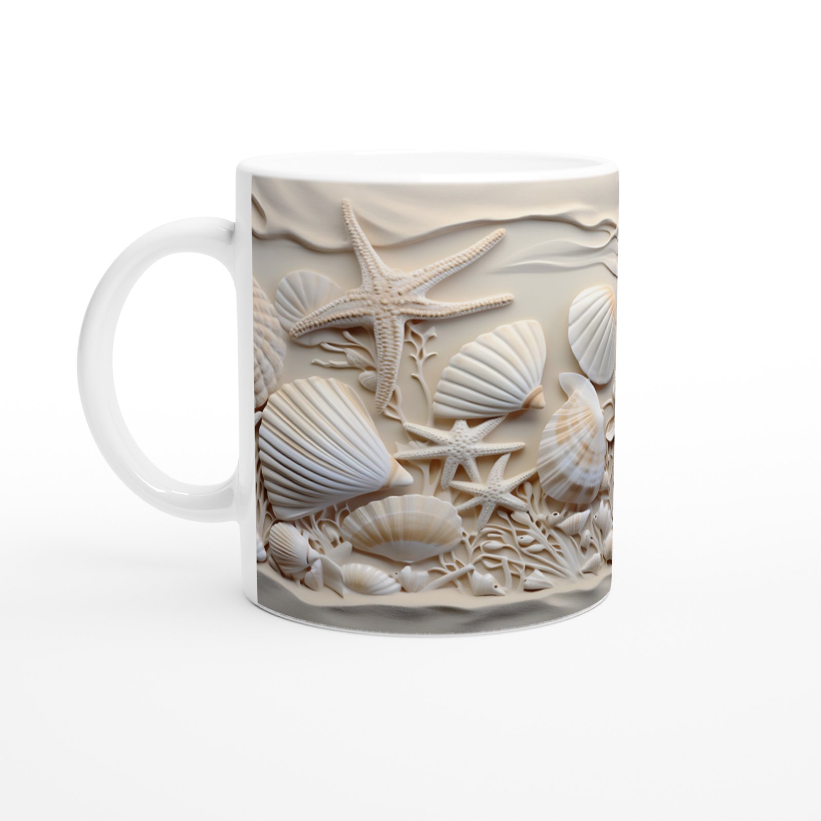 Mercanlar Arasında Deniz Kabuğu ve Yıldızlı Su Altı Temalı Kupa Bardak - 2