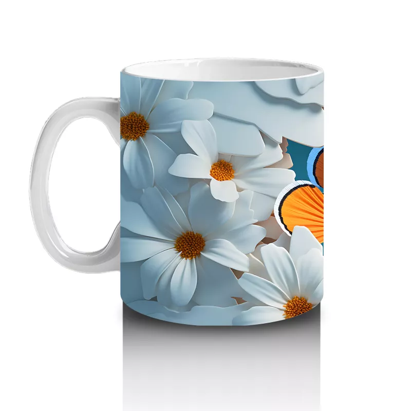 Mercanlar Arasında Neşeyle Yüzen Palyaço Balığı – Baskılı Kahve Kupası - 2