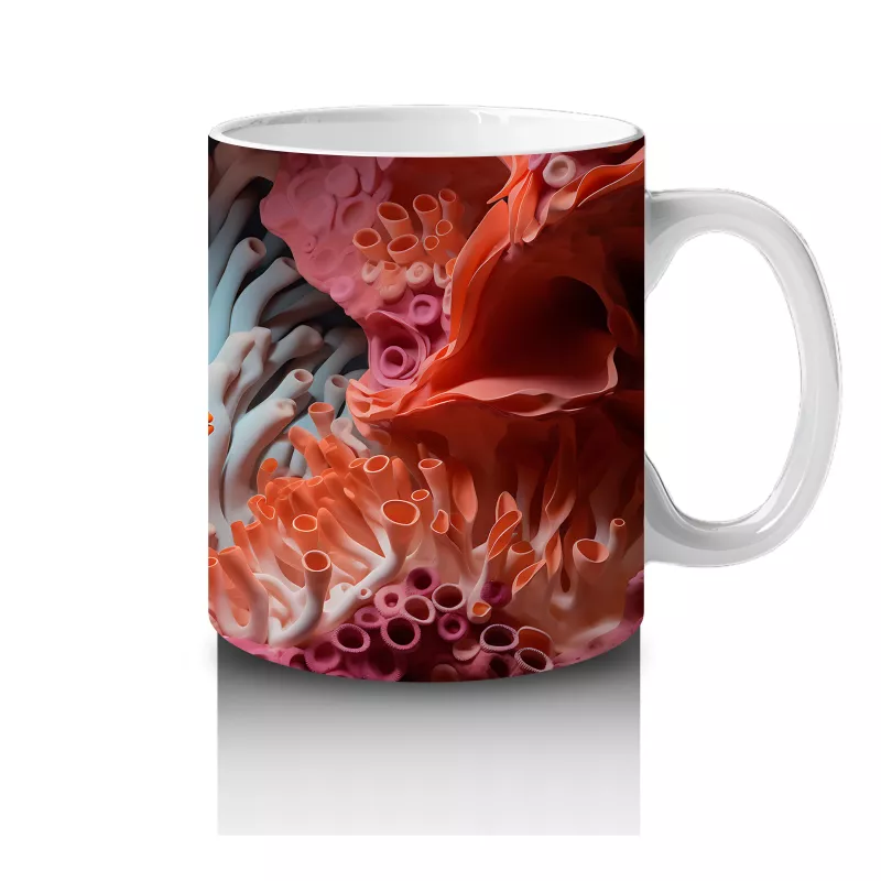 Mercanlar Arasında Yüzen Palyaço Balığı – Baskılı Kahve Kupası - 4