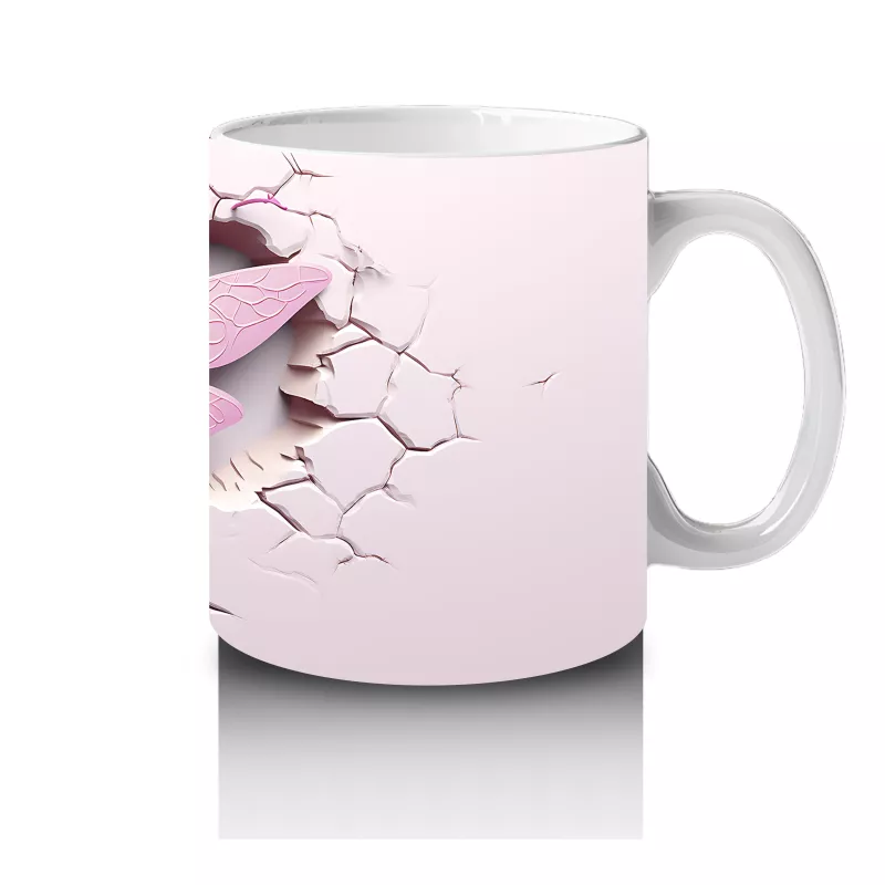 Mor Işıltılarla Süslenmiş Yusufçuk – Baskılı Kahve Kupası - 4