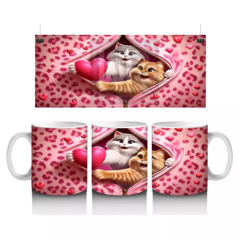 Mor Kalp İçinde Işıltılı Pembe Kelebek – Baskılı Kahve Kupası