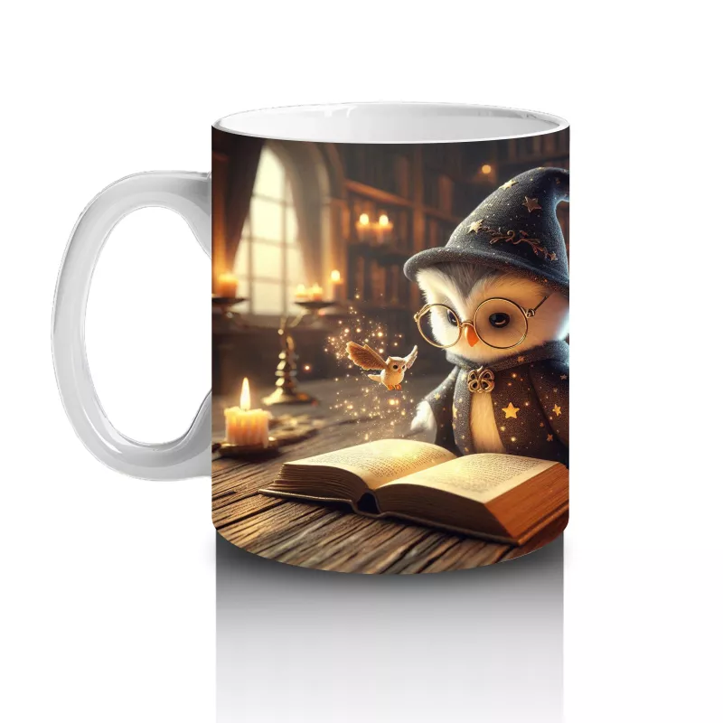 Mum Işığı ve Büyü Kitaplarıyla Gotik Cadı Masası Temalı Cadılar Bayramı Baskılı Kupa Bardak - 2