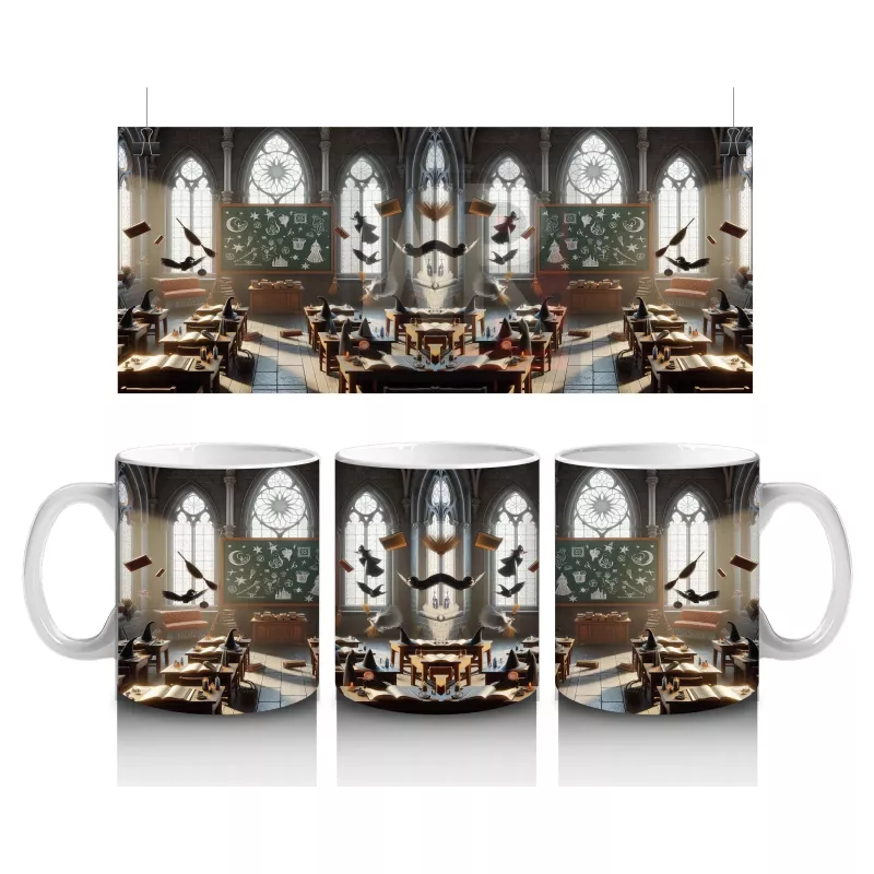 Mum Işıklı Mezarlık Desenli Gotik Cadılar Bayramı Baskılı Kupa Bardak