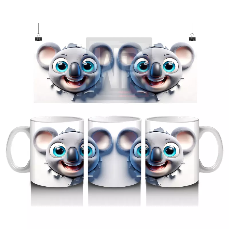 Mutlu Bakışlı Sevimli Koala İkizleri – Baskılı Kahve Kupası