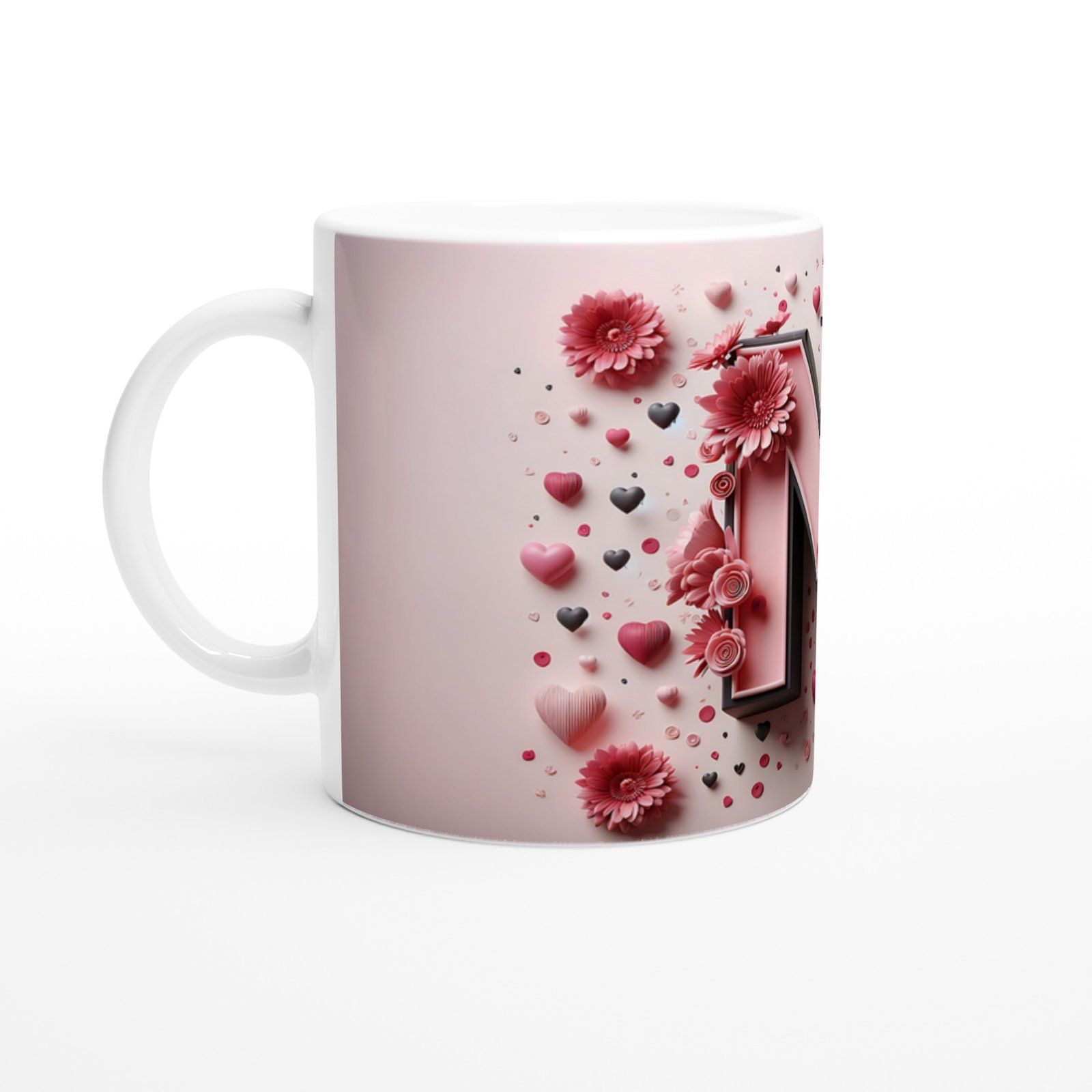 N Harfi Şık Detaylı Alfabe Kupa Bardak - 2