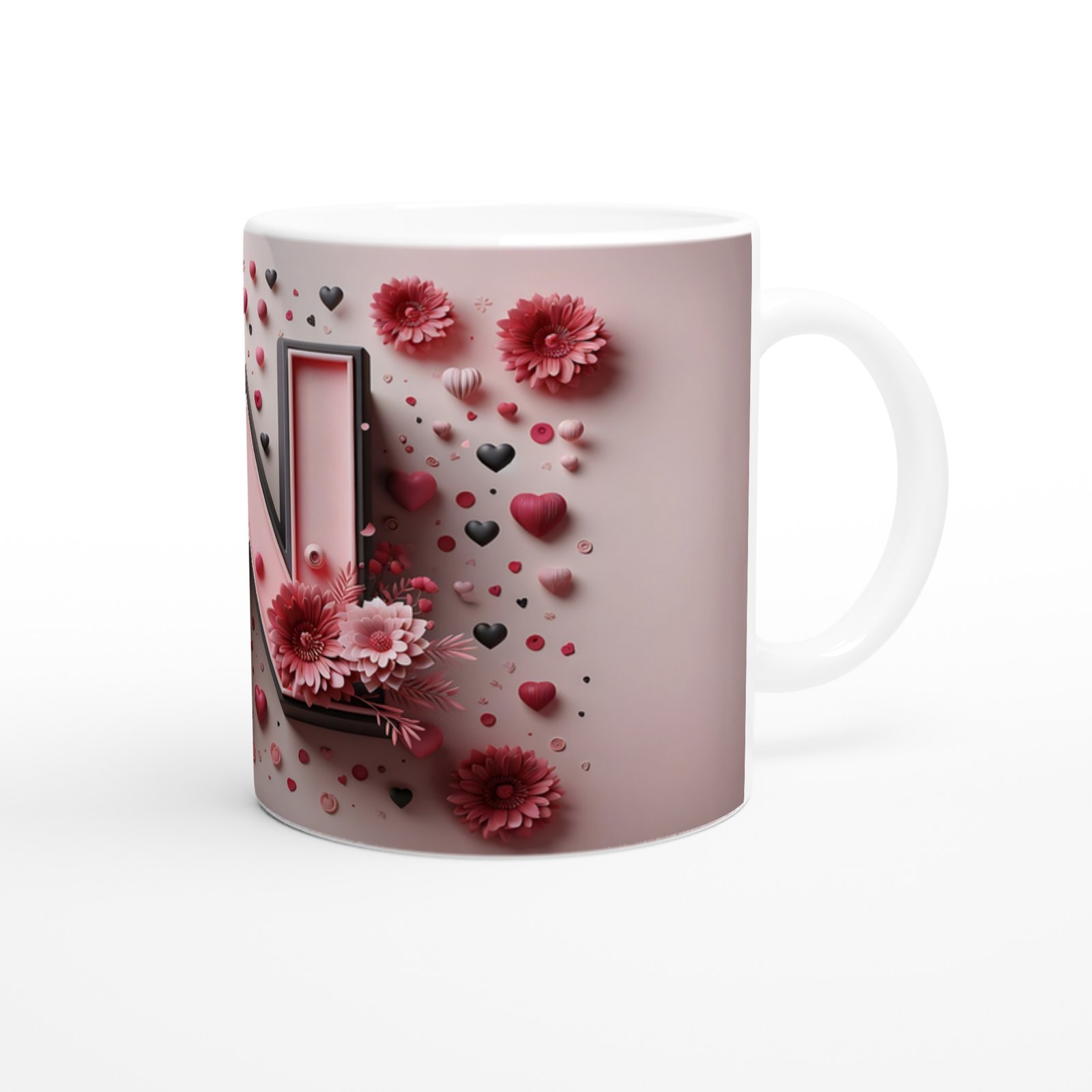 N Harfi Şık Detaylı Alfabe Kupa Bardak - 3