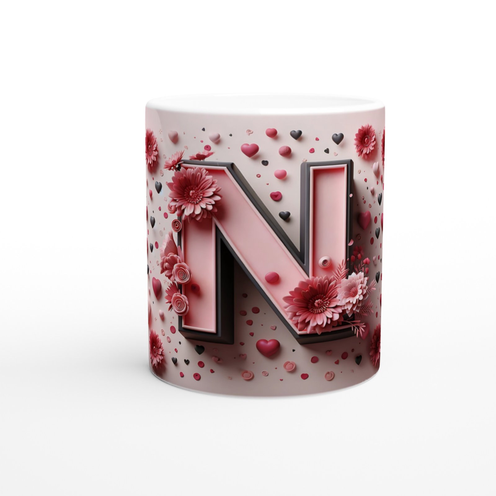 N Harfi Şık Detaylı Alfabe Kupa Bardak